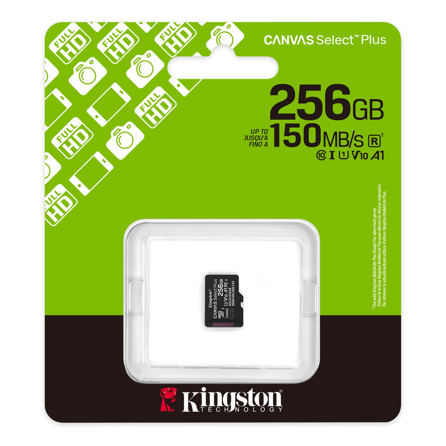 canvas select plus microsd memory card - capacity=256gb adapter=sd adapter