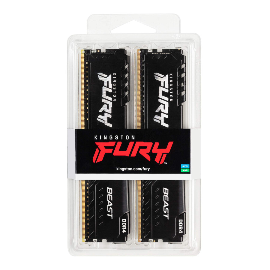 kingston fury beast ddr4 memory - speed=3200mts total kit capacity=8gb kit=single module dram density=8gbit
