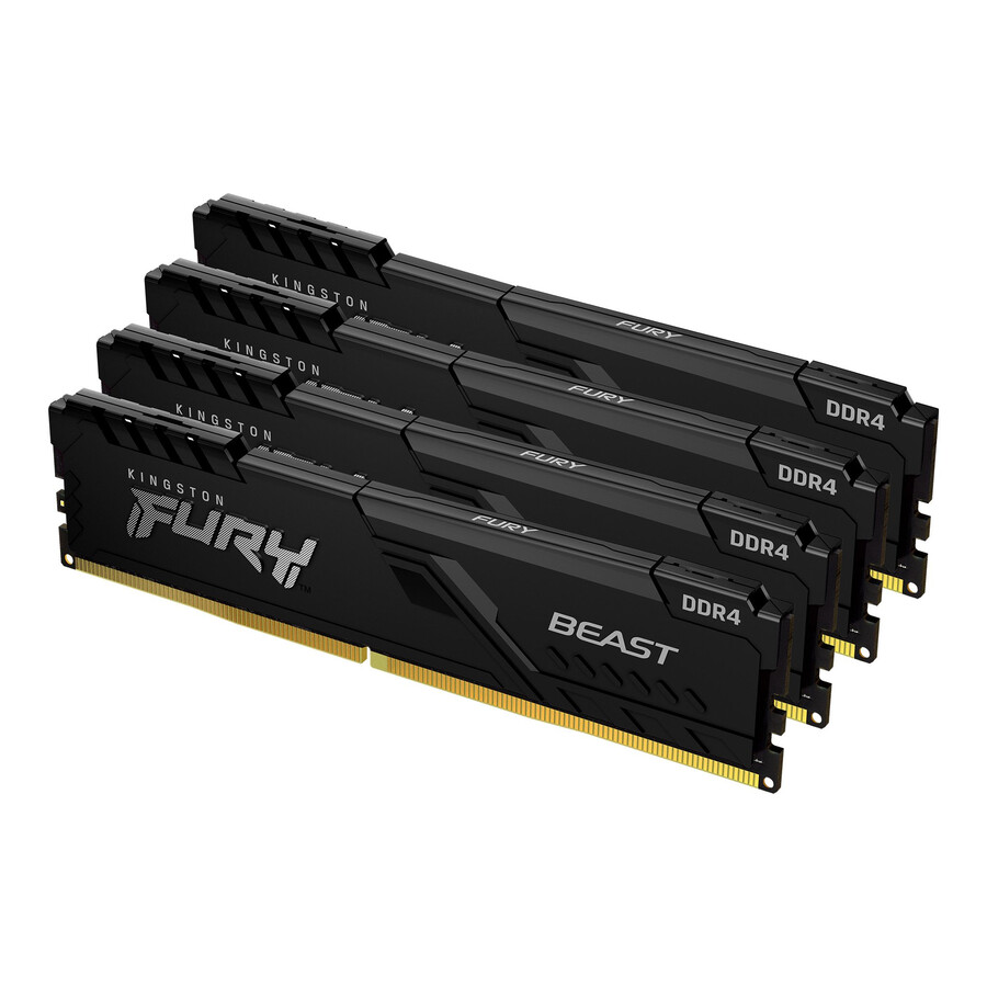 kingston fury beast ddr4 memory - speed=3200mts total kit capacity=64gb kit=kit of 2 dram density=16gbit