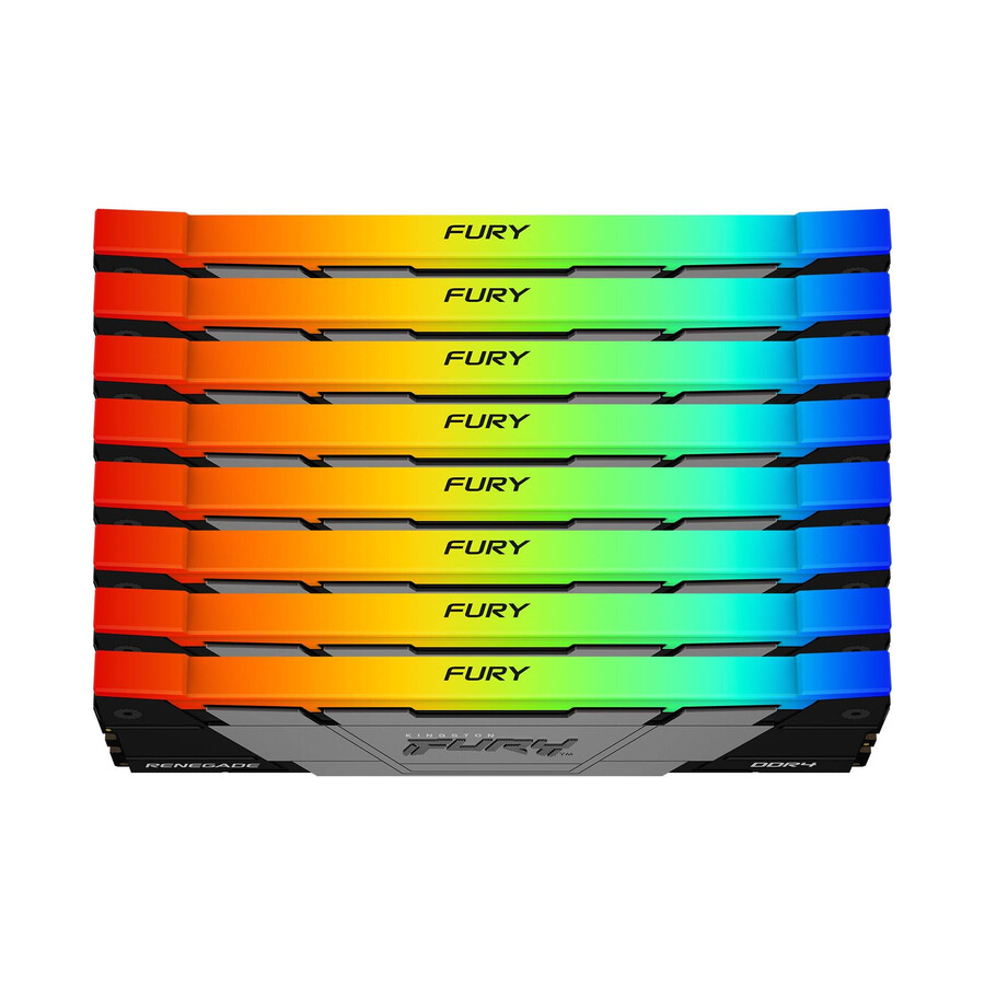 kingston fury renegade ddr4 rgb memory - speed=3200mts total kit capacity=8gb kit=single module dram density=8gbit