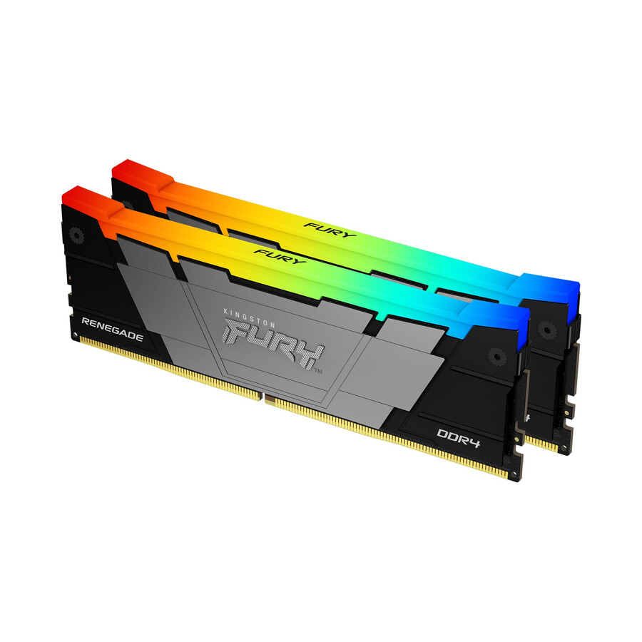 kingston fury renegade ddr4 rgb memory - speed=3200mts total kit capacity=32gb kit=kit of 4 dram density=8gbit