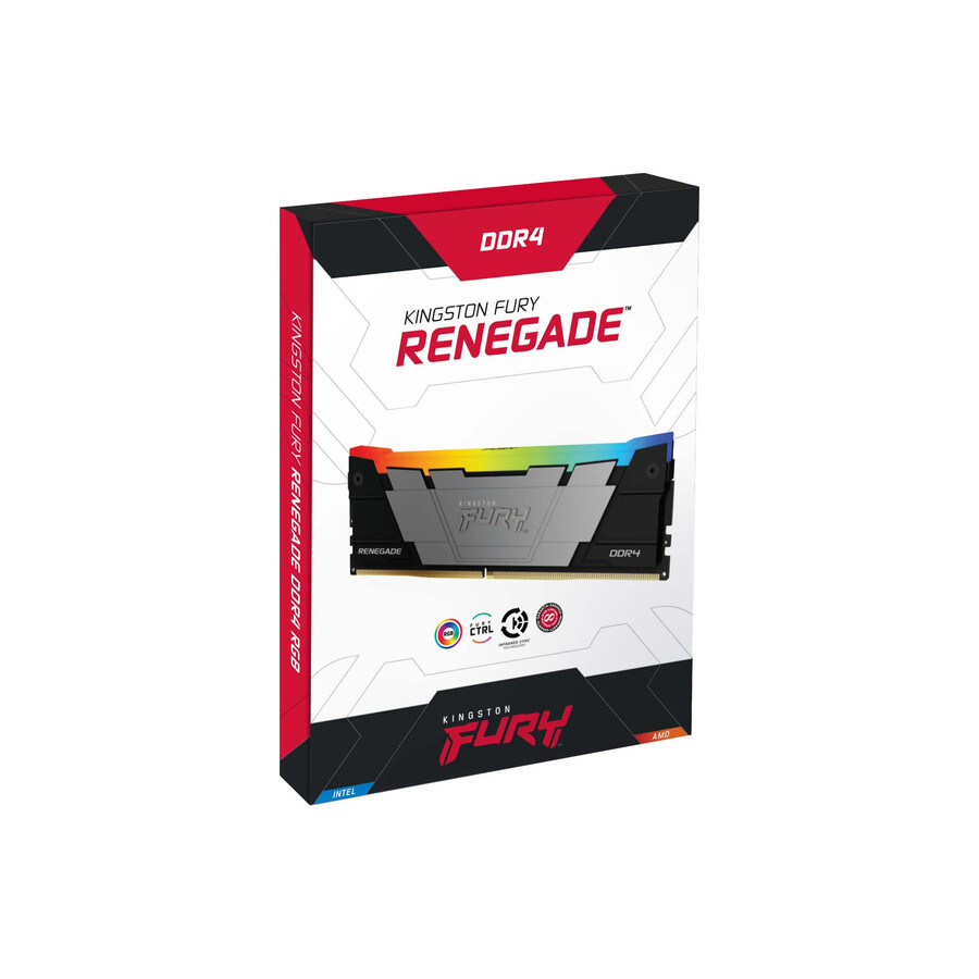 kingston fury renegade ddr4 rgb memory - speed=3200mts total kit capacity=32gb kit=kit of 4 dram density=8gbit