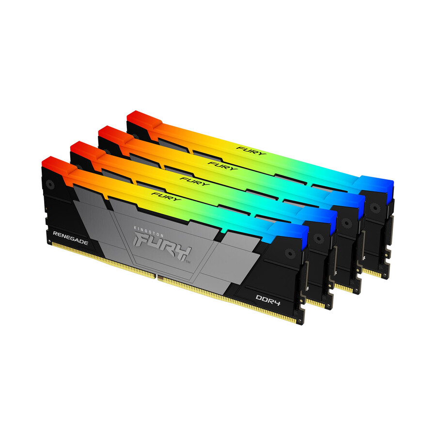 kingston fury renegade ddr4 rgb memory - speed=3200mts total kit capacity=64gb kit=kit of 2 dram density=16gbit