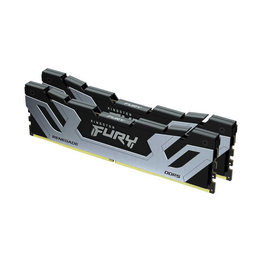 kingston fury renegade ddr5 memory - module type=udimm speed=6400mts total kit capacity=64gb kit=kit of 2 dram density=16gbit color=black
