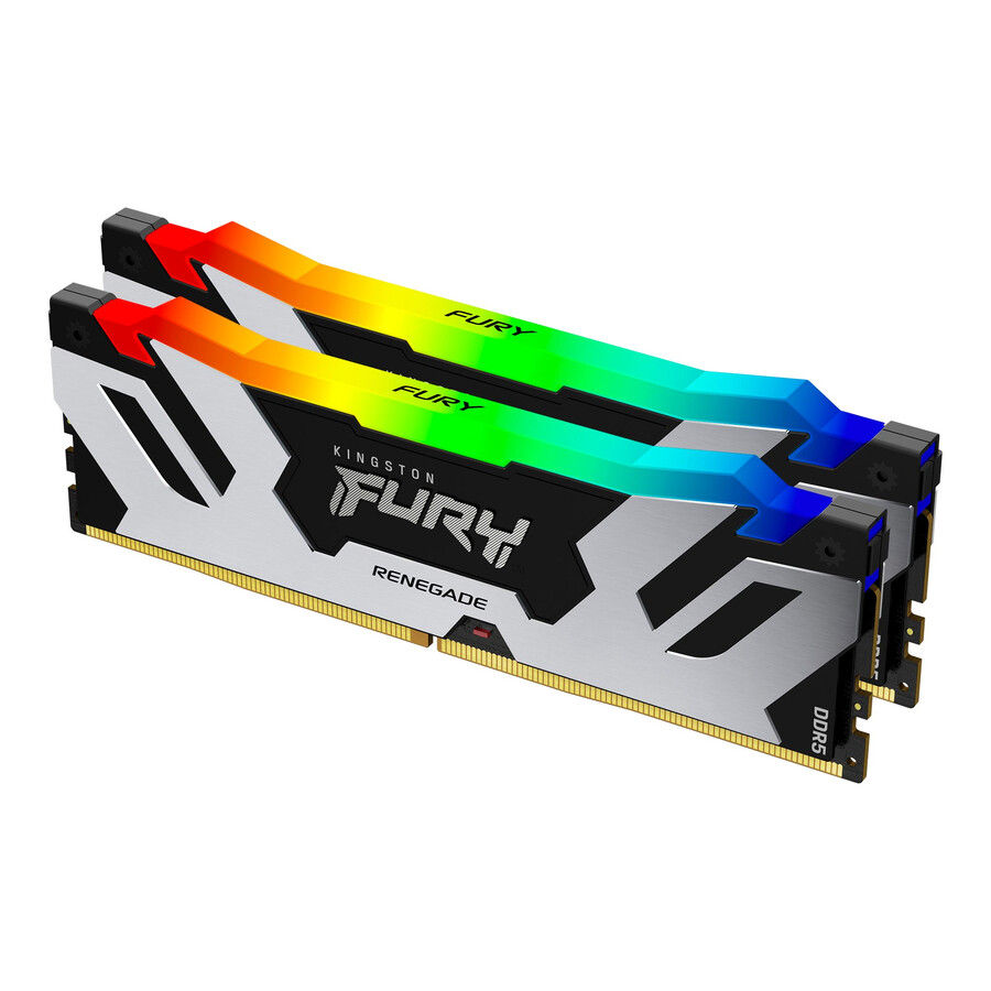 kingston fury renegade ddr5 rgb memory - module type=udimm speed=7600mts total kit capacity=16gb kit=single module dram density=16gbit color=black