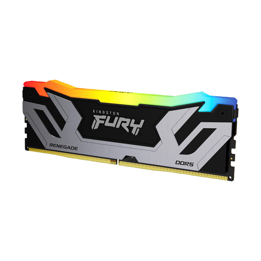 kingston fury renegade ddr5 rgb memory - module type=udimm speed=7200mts total kit capacity=24gb kit=single module dram density=24gbit color=black