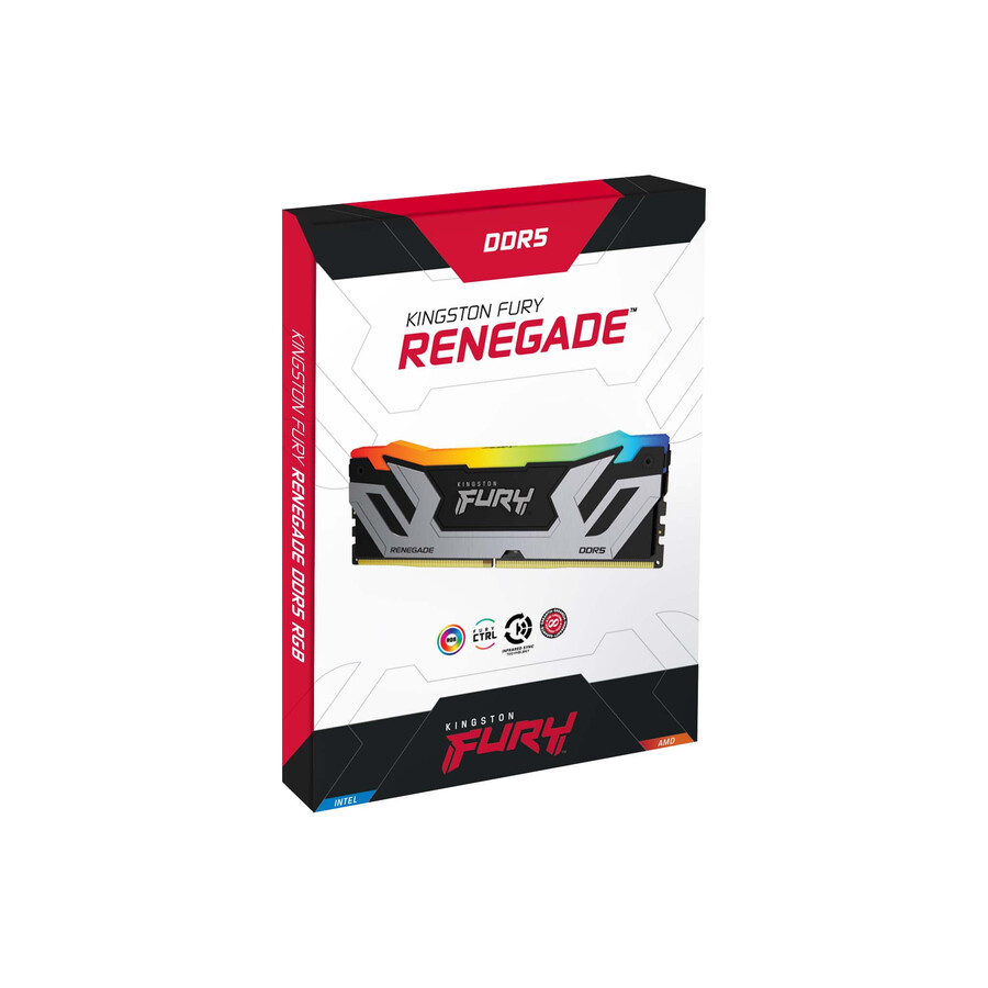 kingston fury renegade ddr5 rgb memory - module type=udimm speed=7200mts total kit capacity=32gb kit=kit of 2 dram density=16gbit color=black