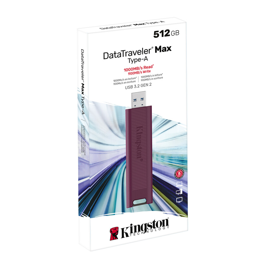datatraveler max usb 3.2 gen 2 series flash drive - capacity=512gb connector=usb-a