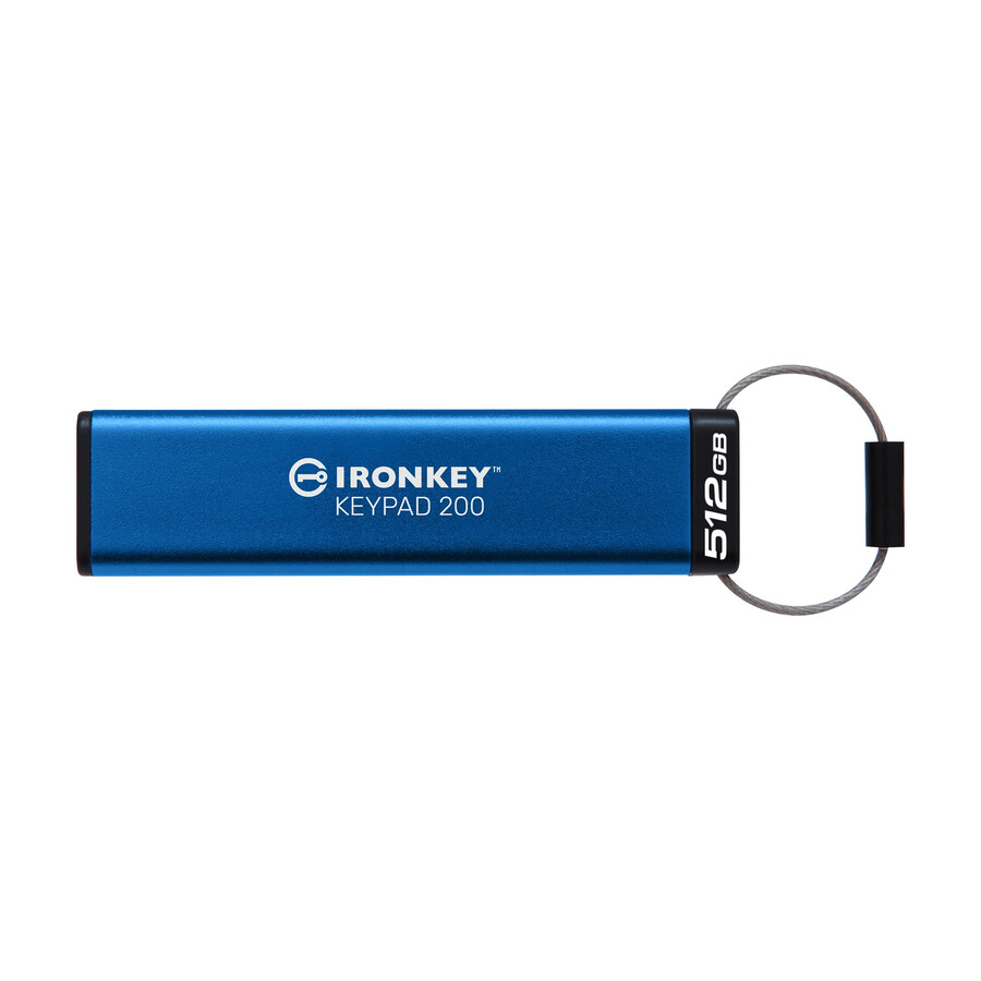 kingston ironkey keypad 200 series usb flash drive - capacity=128gb connector=usb-a