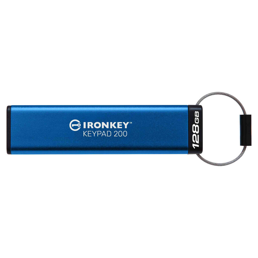 kingston ironkey keypad 200 series usb flash drive - capacity=256gb connector=usb-a