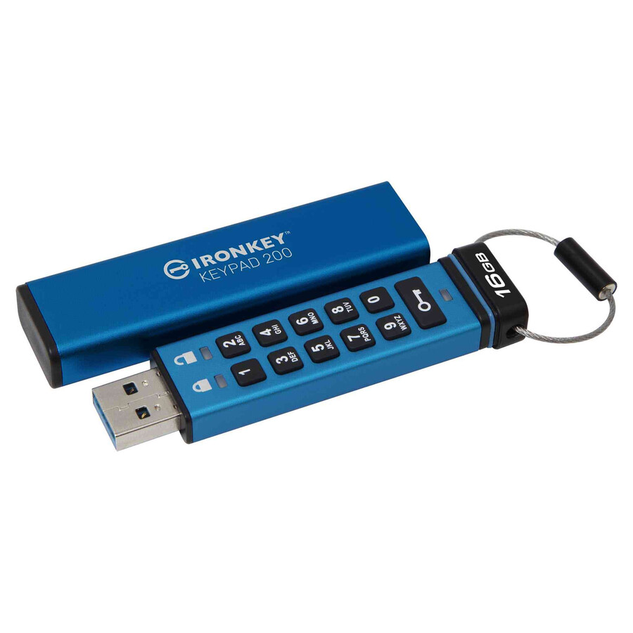 kingston ironkey keypad 200 series usb flash drive - capacity=512gb connector=usb-a