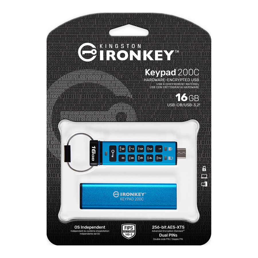 kingston ironkey keypad 200 series usb flash drive - capacity=512gb connector=usb-a
