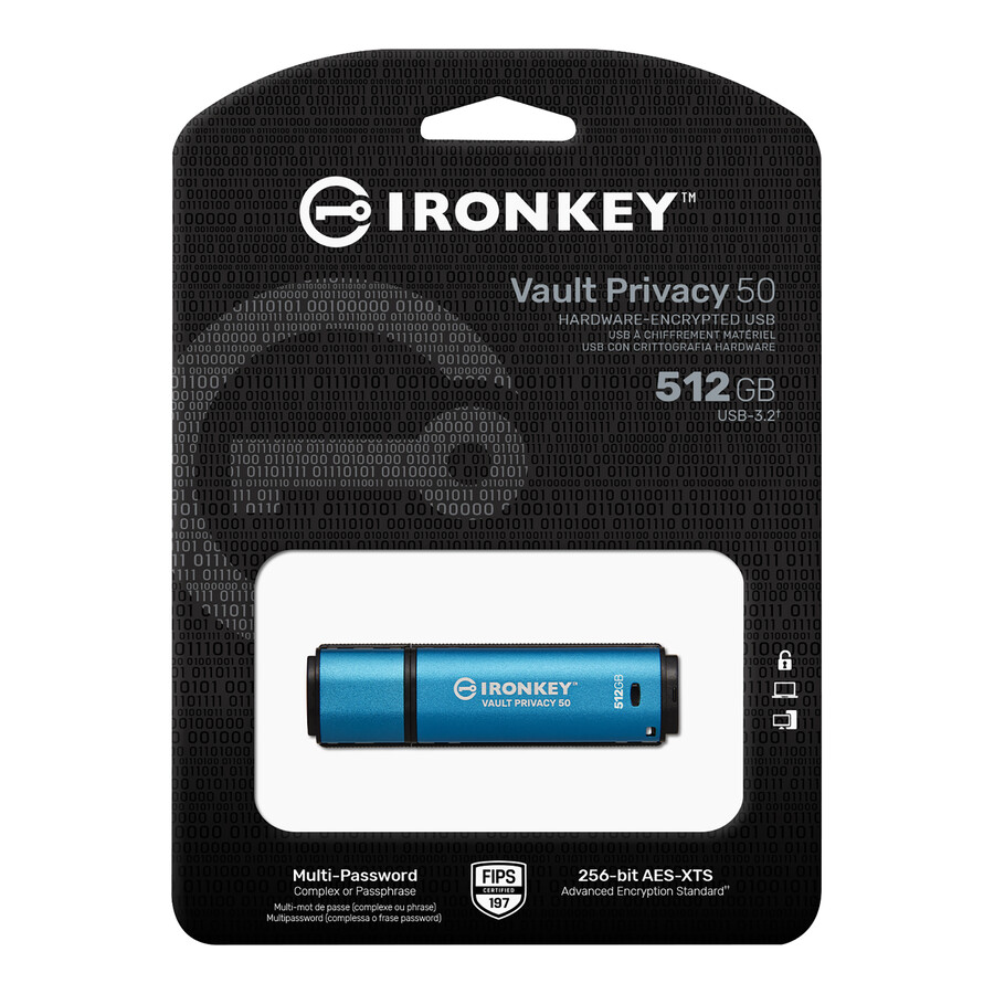 kingston ironkey vault privacy 50 series - capacity=128gb speed class=usb 3.2 gen 1 connector=usb-a